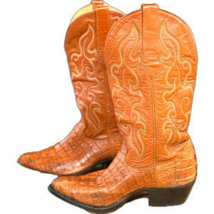 Vintage Handmade Crocodile Belly Western Boots – Women’s 7.5–8 (Men’s 6 EE)